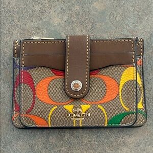 Coach Brown and Multicolor Card Holder